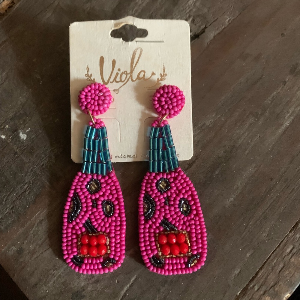 Rose' bottle earrings
